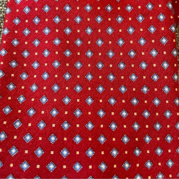 Raphael Roma Milano mens tie red 100% silk business formal wear holiday - Picture 4 of 10